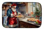 Cookies with Santa Claus Babbo Natale Dish Drying Mat Absorbent Dish Drying Mat Pad for Kitchen Counter Dish Drainer Mat for Countertop, 14 x 21"