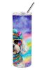 Bichon Frise Hippie Dawg Stainless Steel Skinny Tumbler Vacuum Double Walled Reusable Insulated Tumbler Travel Cup for Coffee Cocktails Gift with Lid