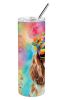Cavalier Spaniel Hippie Dawg Stainless Steel Skinny Tumbler Vacuum Double Walled Reusable Insulated Tumbler Travel Cup for Coffee Cocktails Gift with