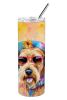 Airedale Terrier Hippie Dawg Stainless Steel Skinny Tumbler Vacuum Double Walled Reusable Insulated Tumbler Travel Cup for Coffee Cocktails Gift with