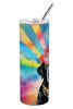 Black Labrador Hippie Dawg Stainless Steel Skinny Tumbler Vacuum Double Walled Reusable Insulated Tumbler Travel Cup for Coffee Cocktails Gift with Li