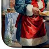 Cookies with Santa Claus Babbo Natale Dish Drying Mat Absorbent Dish Drying Mat Pad for Kitchen Counter Dish Drainer Mat for Countertop, 14 x 21"