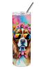 Cavalier Spaniel Hippie Dawg Stainless Steel Skinny Tumbler Vacuum Double Walled Reusable Insulated Tumbler Travel Cup for Coffee Cocktails Gift with