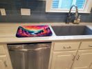 Astilbe in Color Dish Drying Mat Absorbent Dish Drying Mat Pad for Kitchen Counter Dish Drainer Mat for Countertop, 14 x 21", Multicolor