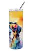 Bernese Mountain Dog Hippie Dawg Stainless Steel Skinny Tumbler Vacuum Double Walled Reusable Insulated Tumbler Travel Cup for Coffee Cocktails Gift w